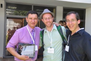 Lior, Benjy, Brian, iPad From right to left: me, Benjy Lovitt, Lior Manor and his iPad